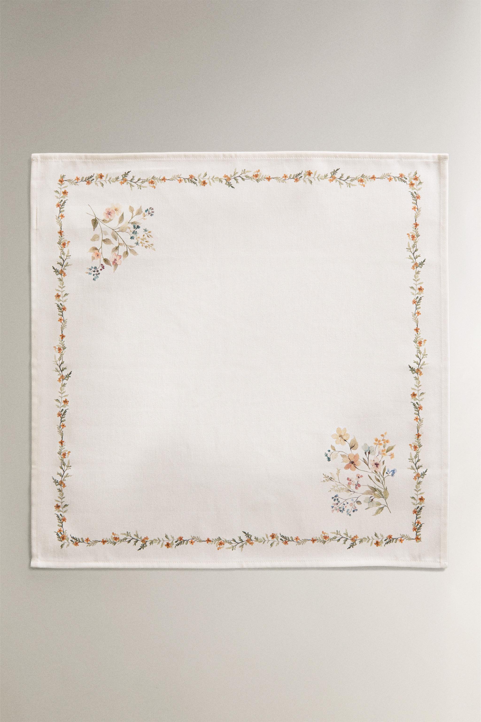 SERVIETTE DE TABLE IMPRIMÉ FLORAL (LOT DE 2)